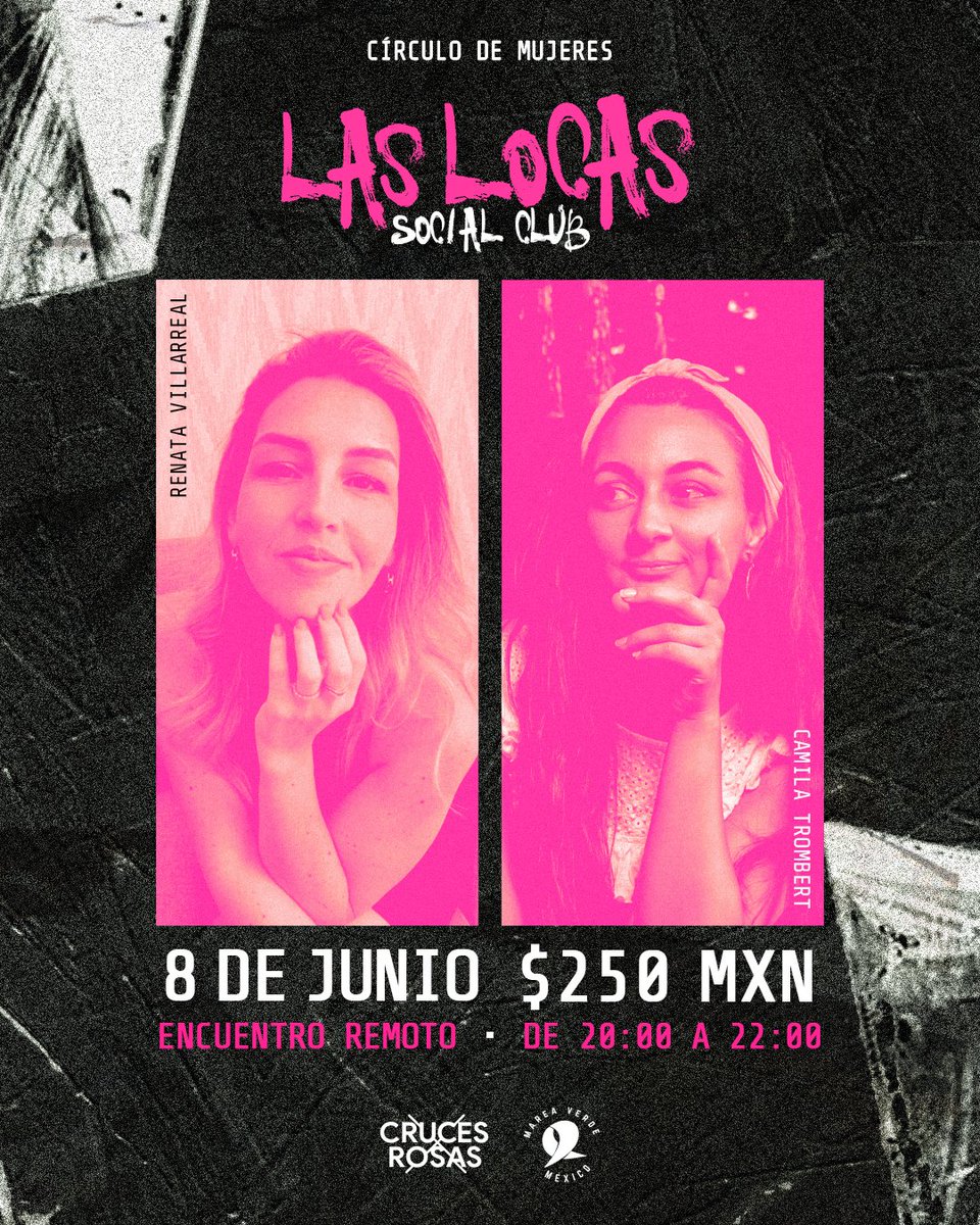 Estamos felices de compartirles este nuevo proyecto: “Las Locas, Social Club”, un círculo donde <a href="/camitrombert/">Cam</a> y <a href="/Re_Villarreal/">Renata Villarreal</a>  hablarán de las emociones y cómo al expresarlas nos ha llevado a cargar con la etiqueta de loca 😒.
Inscríbete aquí eventbrite.com.mx/e/circulo-de-m…