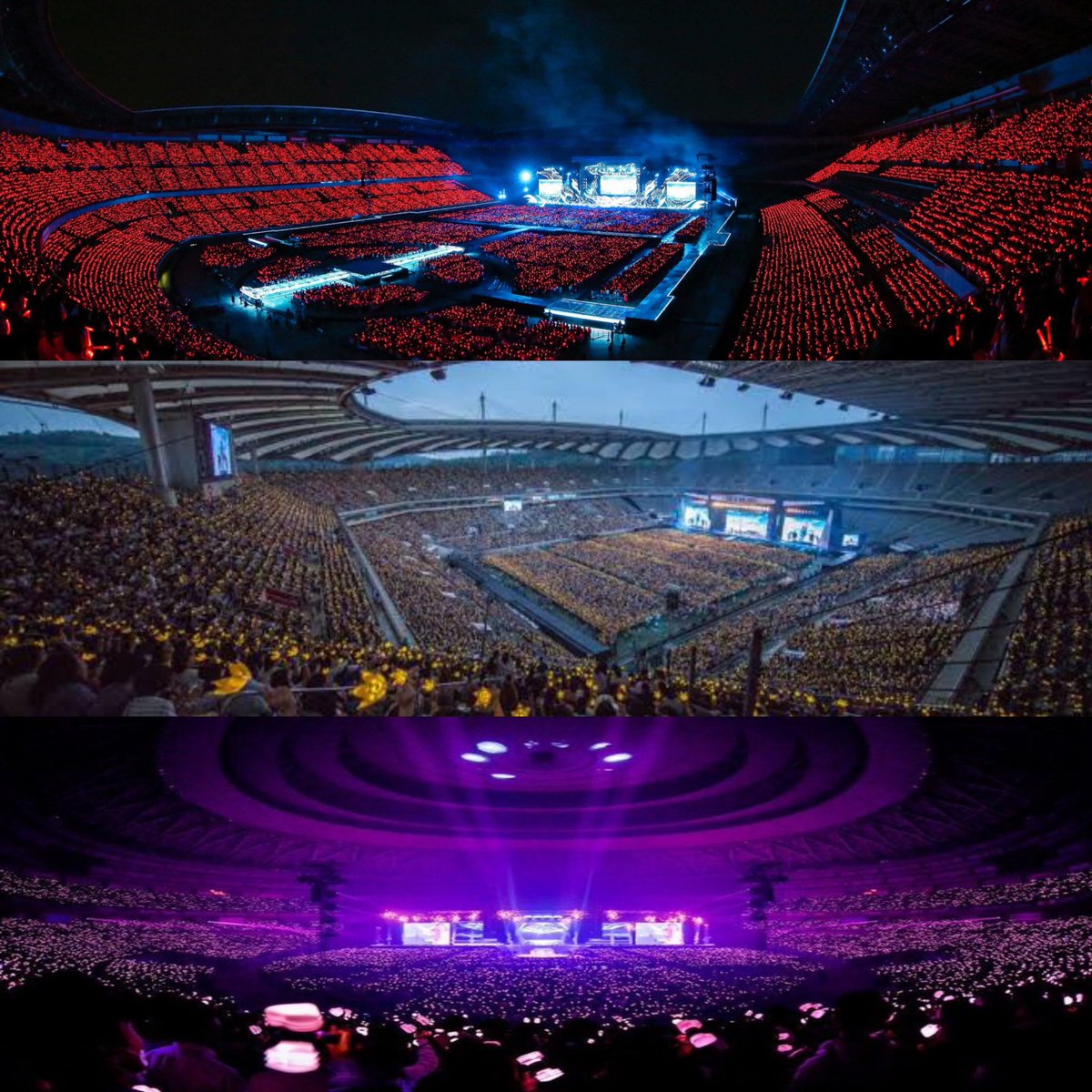 Biggest concert attendance by Kpop groups:

1. TVXQ — Nissan Stadium 🇯🇵 (75,000)
2. BIGBANG — Seoul World Cup Stadium 🇰🇷 (65,000)
3. BLACKPINK — Bukit Jalil Stadium 🇲🇾 (62,642)