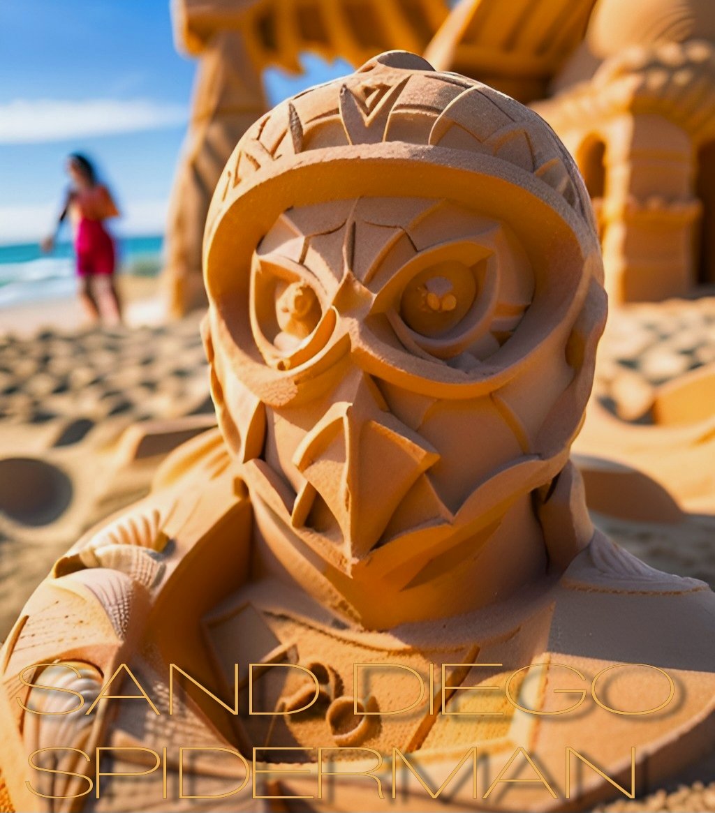 #Sandman meets #Spiderman on #CoronadoIsland #Sand @CoronadoIsland  @delcoronado
#beach #sandcastles #sandart #sandartist #SpiderVerse #art #beachbum #beachlife #photo 
#photography #photooftheday
#SanD