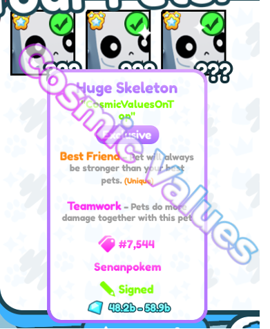 Pet Simulator X - Signed Huge Skeleton giveaway! (3x winners)

To enter:
1. Follow @CosmicValues
2. Like & Retweet
3. Comment your username

🎉Winners will be announced in 48 Hours!
 #PetSimulatorX #PetSimX #Giveaway