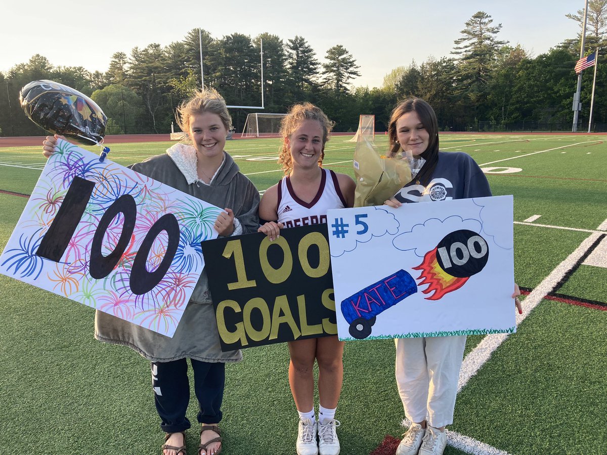 Freeport’s Kate Tracy (middle) scores her 100th goal of her career!
Congrats Kate!
