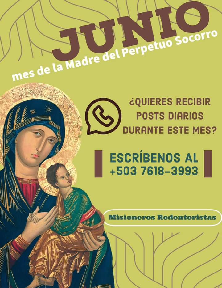 Junio es el mes de la Madre del Perpetuo Socorro. Si alguno desea recibir post puede escribirnos. Ayúdame con tu RT. #redentoristas #PerpetuoSocorro