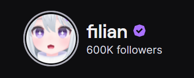 filian Vtuber in training on Twitter: "Just reached 600k followers on
