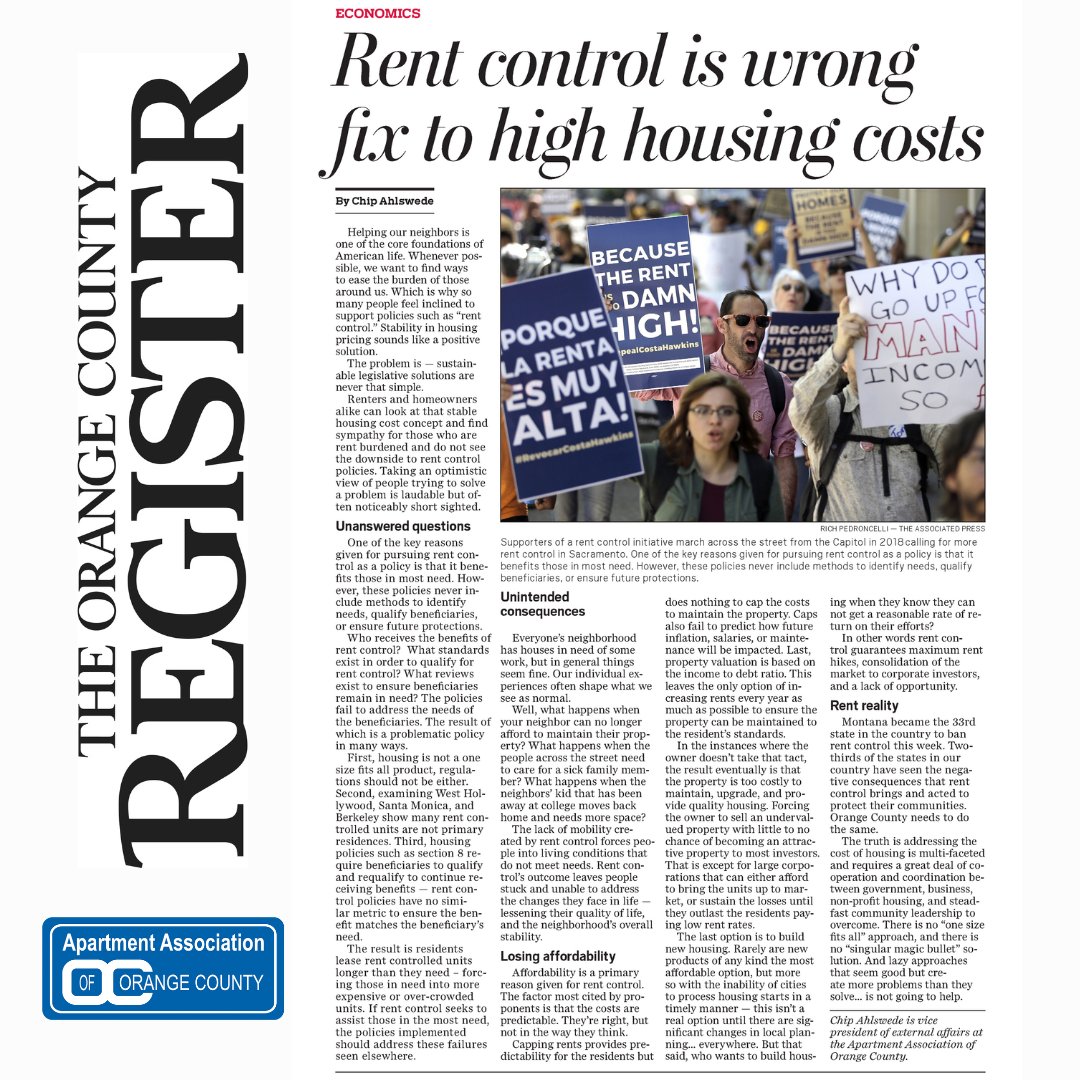 WeAreAAOC's tweet photo. AAOC Advocates for Housing Providers in OC Register - Read our latest efforts to protect your interests and how you can help us continue to support YOU! https://t.co/fktVMuc3H2 https://t.co/RyawAMGIMs