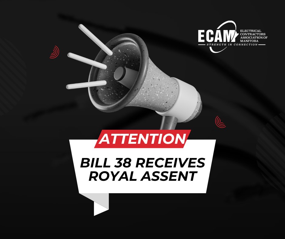 We are pleased to announce that Bill 38 - The Builders' Liens Amendment Act (Prompt Payment), has received royal assent, marking a significant milestone for the construction industry in Manitoba.

#bill38 #promptpayment #ECAM #ECAMMember