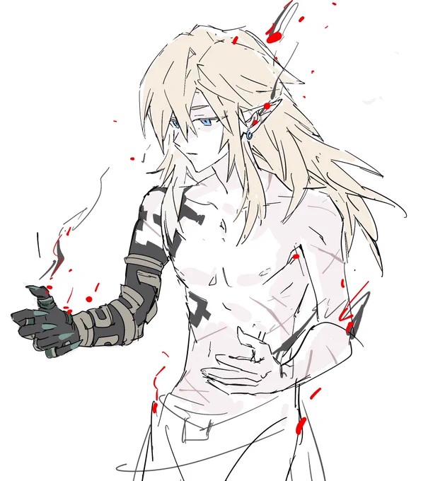 I love that there is always a certain amount of malice left inside of him due to his arm getting burned off, and having Rauru's arm doesn't fix it completely. Each time when link prays it helps a little bit. #totk #zelda