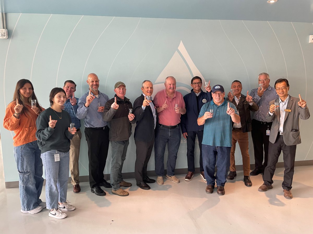mwdh2o's tweet photo. Chair Adán Ortega and Director Miguel Luna visited @LVMWD to meet with board members (Director Glen Peterson, Andy Coradeschi &amp; Jay Lewitt), GM @PedersenDavi and staff to learn more about Las Virgenes' water system and recycling facility. #CAWater https://t.co/u3aWh5JvcE