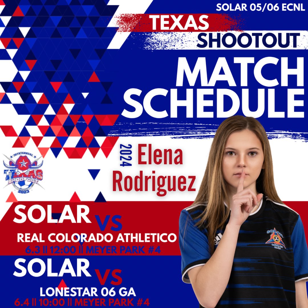 Houston Bound this weekend for the Texas Shootout!  Details ⤵️

<a href="/ImCollegeSoccer/">College Soccer Truth ™</a> <a href="/ImYouthSoccer/">ECNL/GA/Recruiting/College Soccer</a> <a href="/PrepSoccer/">Prep Soccer ⚽️</a> <a href="/TopDrawerSoccer/">TopDrawerSoccer</a> <a href="/TheSoccerWire/">SoccerWire</a> <a href="/ECNLgirls/">ECNL Girls</a>