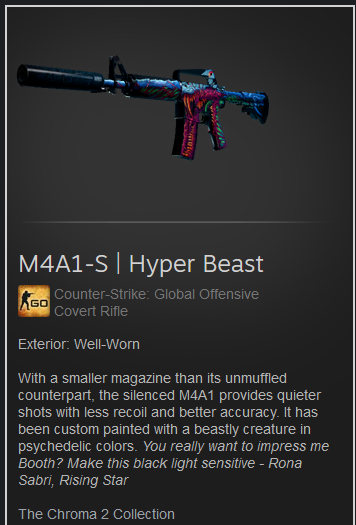 🎁M4A1-S | Hyper Beast WW | Skin Giveaway!
✅ Follow me  
✅ Like + RT  
✅ Like my video (show proof) - youtu.be/3Ak6tgYgDI0

Rolling in 7 days! Good luck! ❤️#CSGOGiveaway #CSGO #csgoskins