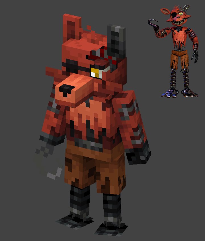 Withered Foxy Fnaf 2 Minecraft Skin