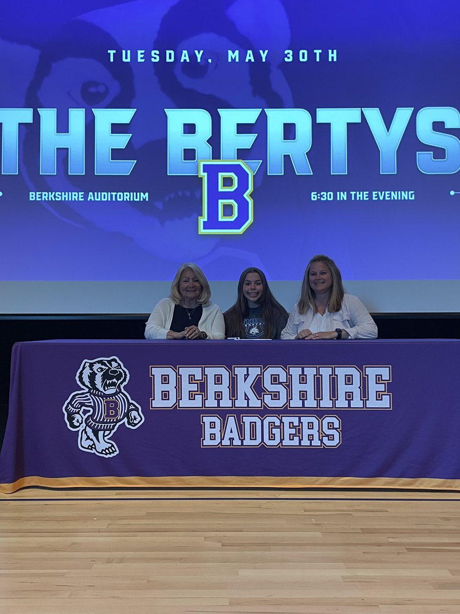 BHSBadgerDen's tweet photo. Congratulations to Anni Bergmeier (Carolina University), Maddy Triskett (Thiel College), and Caroline Kuchling (PSU Shenengo) for signing their commitment letters tonight! #GoBadgers https://t.co/cqCtDUM6aW