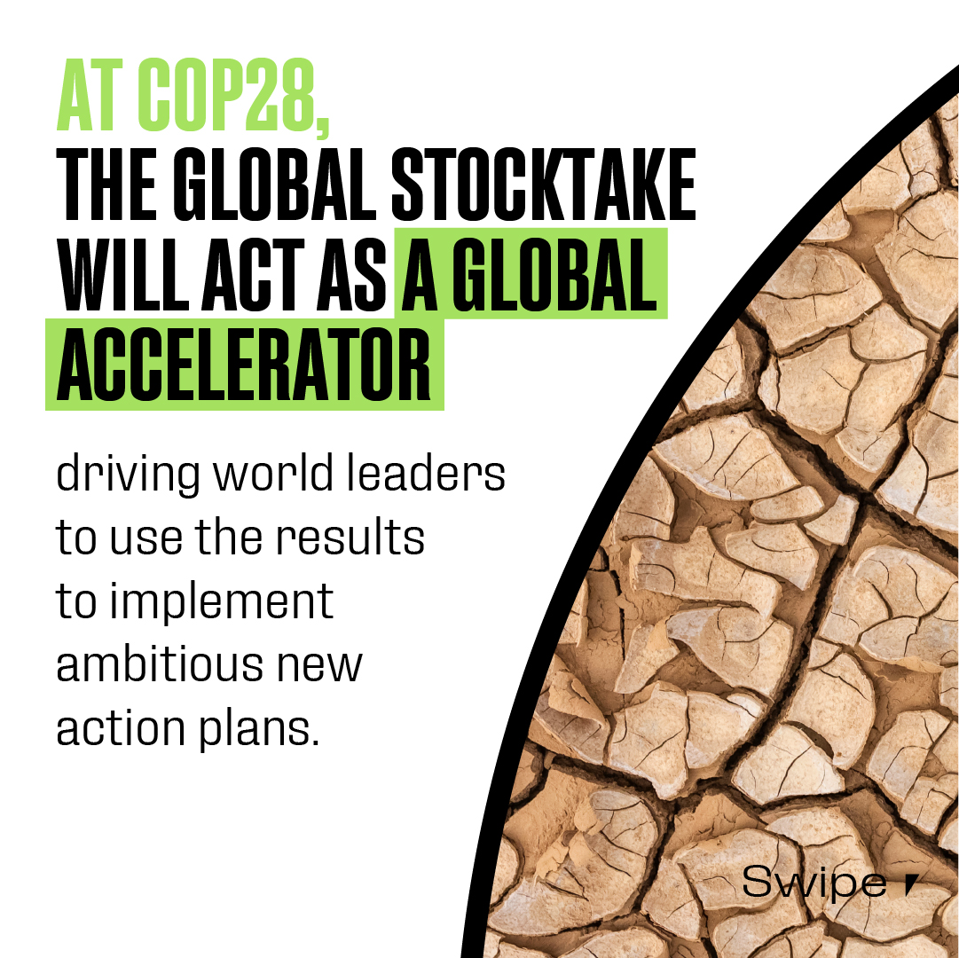 Why is the #GlobalStocktake so vital to #ClimateAction?
🌏 It will be at the heartbeat of climate negotiations this year and at #COP28 - and momentum builds now at #BonnClimateConference 
🗣️ 'But what is the Global Stocktake? And why is it so important'
Swipe below to find out!