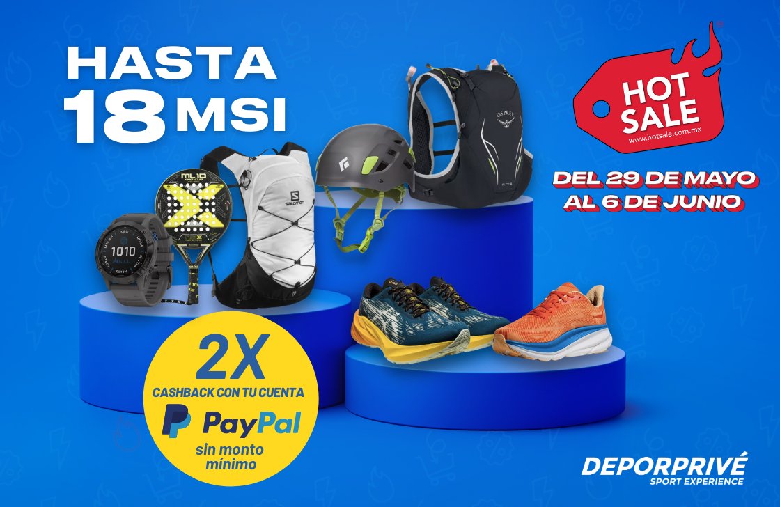 deporPrive's tweet photo. ¡Equípate con las mejores marcas deportivas este HOT SALE! Hasta 18 meses sin intereses y envío gratis 🔥
🏃🏻‍♂️ https://t.co/kkXNZNM387

#deporprive #sportexperience #HotSale #HotSale2023 #PonteHot #trailrunning #outdoor #running https://t.co/1rE11TpsN6