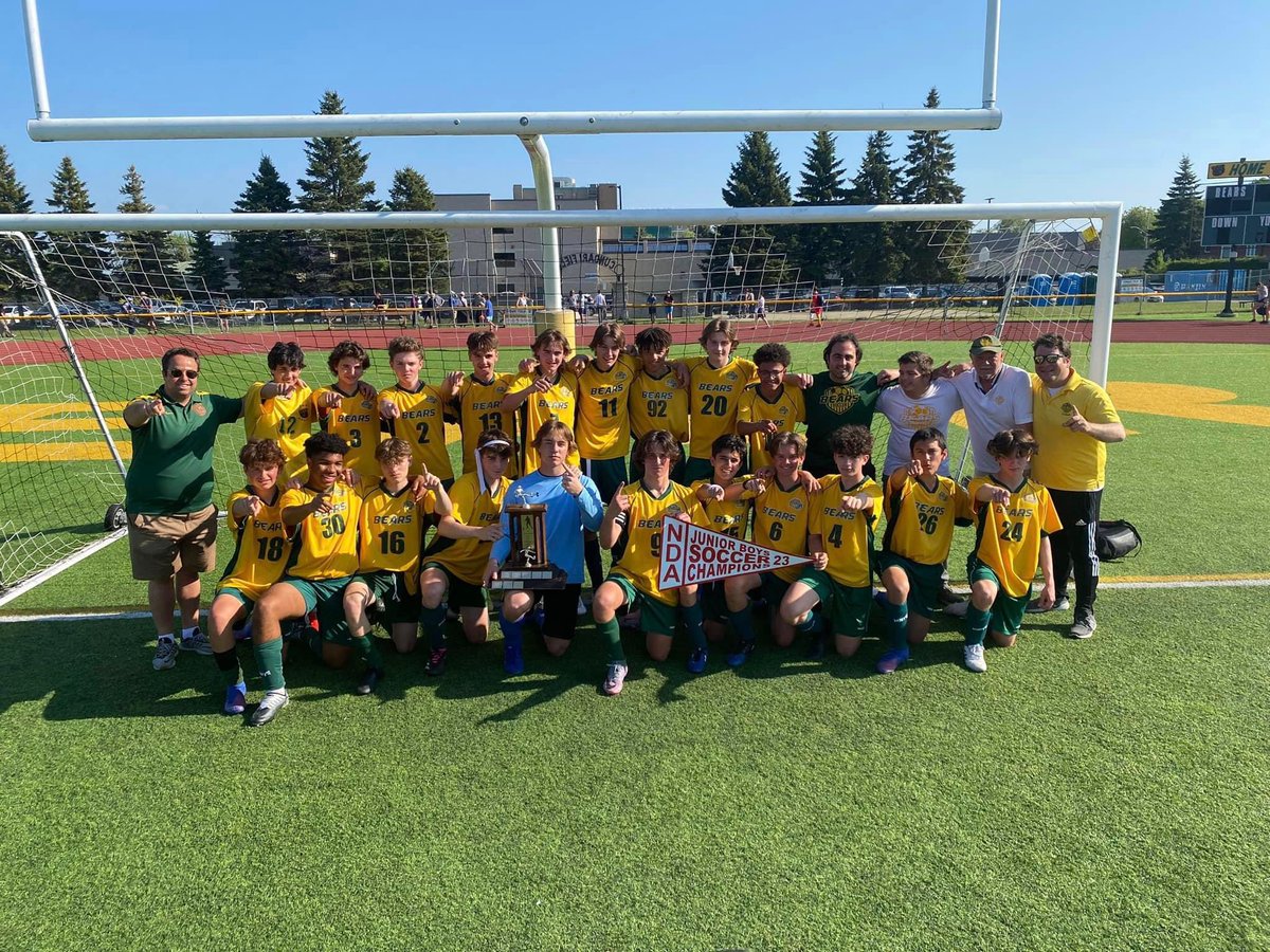 Congratulations to our JR boys soccer team in capturing the NDA Championship today! 🐻 ⚽️ <a href="/npsc_schools/">NPSCDSB</a> <a href="/SJSHBears/">St. Joseph Scollard Hall CSS</a>