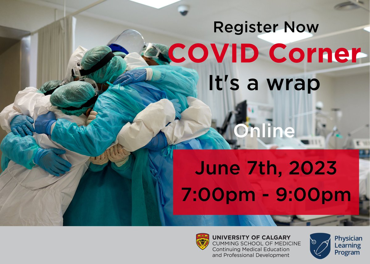 Join moderators @kwburak and @tinanicholson77 with speakers @DrCora_C @AntibioticDoc @PfParks and @dryiu_verna for our final #COVIDCorner episode! 

Register for our complimentary accredited session here: ow.ly/kxb050Oz2WF