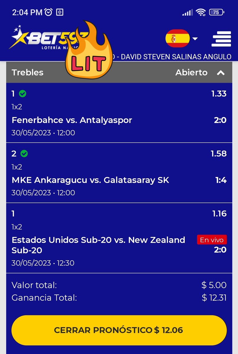 La fija de hoy también se gano
Apuestas seguras con cuotas bajas para duplicar y un poco más 
 #apuestasdeportivas #Ecuador #Telegram  #sharkbet #ecuabet 
Te dejo mi nuevo canal de telegram solo admitire a los primeros 💯
t.me/LasFijasSudame…