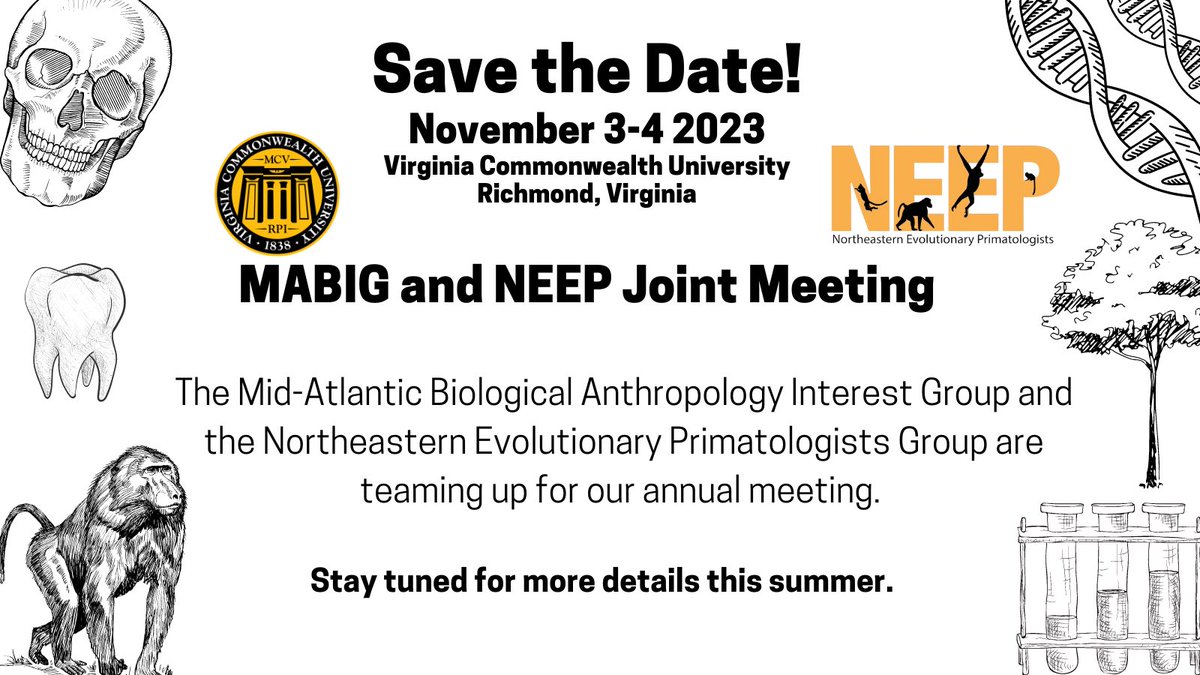 Save the date! NEEP (<a href="/NEevolprimatol/">NEEP</a>) and MABIG are having a joint meeting this year.