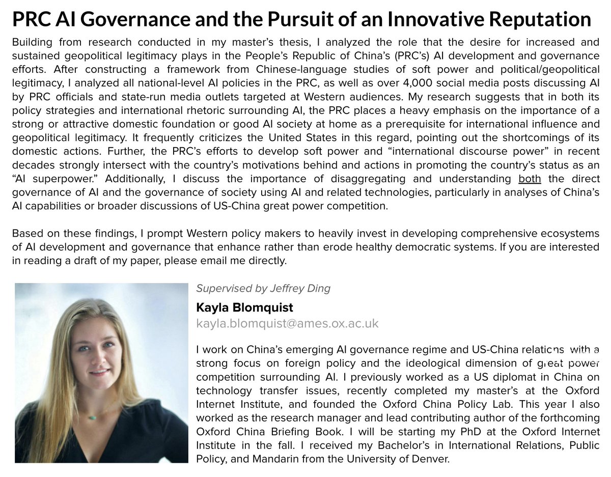 <a href="/KaylaBlomquist3/">Kayla_Blomquist</a> analysed how the People’s Republic of China’s desire for increased geopolitical legitimacy plays a role in how they approach AI development and governance.