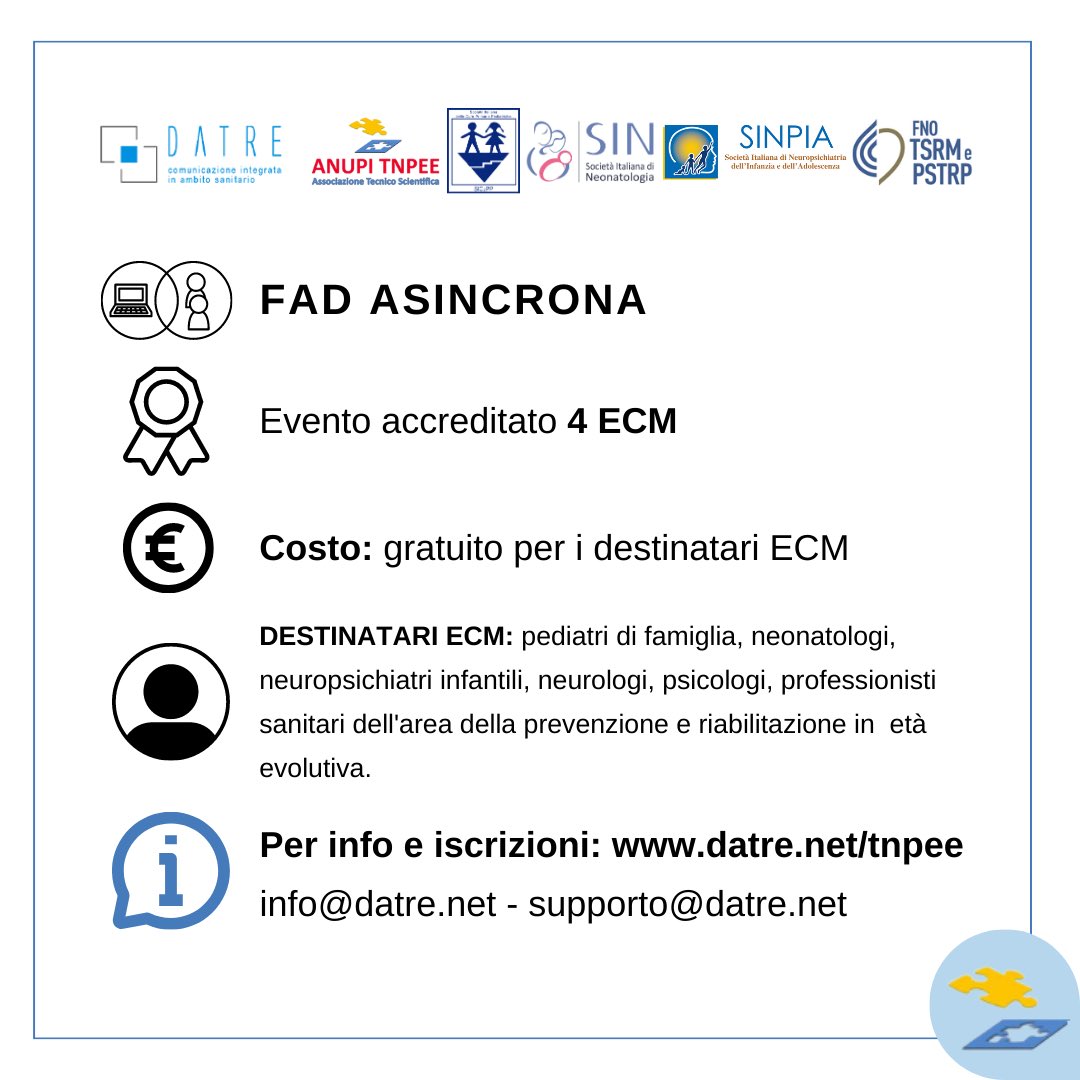 anupitnpee's tweet photo. ‼️Per info e iscrizioni: https://t.co/WtTLOWveC9 

#tnpee #specialistidelletàevolutiva #etàpediatrica #neurosviluppo #disturbidelneurosviluppo #professionisanitarie #professionistisanitari #ecm #sanità #prevenzione #adhd #dsa #asd #autismo #malattierare #dsl 
@SICuPPPediatria https://t.co/miSseAAXPV