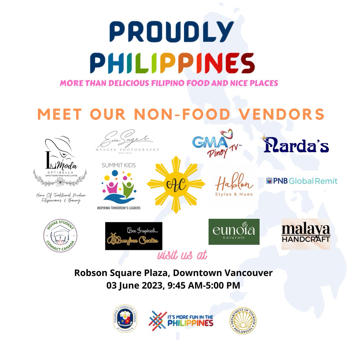 Visit Proudly Philippines 2023 and shop Filipino fashion and accessories, and gift items!
#proudlyphilippines2023
#philippines
#kalayaan
#itsmorefuninthephilippines
#bisita
#bisitabemyguest
#filipinofood
#filipinofoodinvancouver
#vancouverfoodie
#filipinocuisine
#takeoutfood