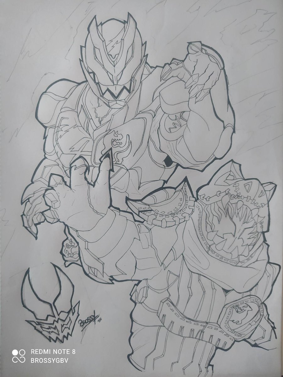 BrossyGBV's tweet image. Kamen Rider Revice! 
I share it before painting it, I've always been a little afraid of painting in traditional. Well I hope you like it :D
#KamenRider #Revice #イダーリバイス #仮面ラ #仮面ライダーリバイス #drawing #traditionalart #illustration