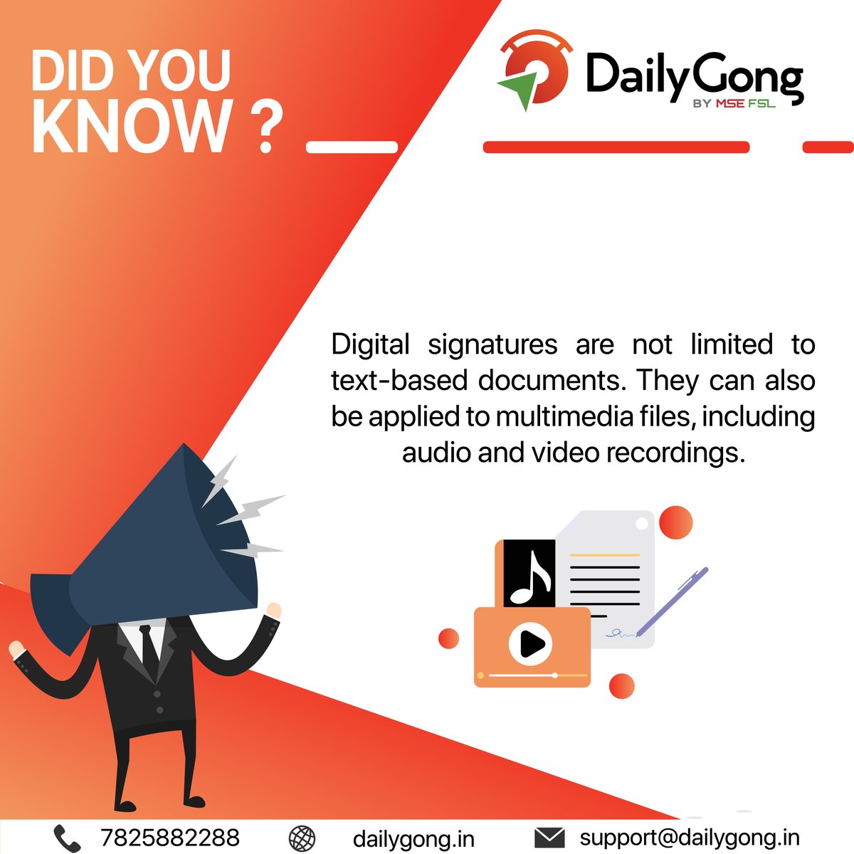 dailygongmsefsl's tweet image. By using specialized algorithms, a digital signature can be generated and embedded within a multimedia file to ensure its integrity, authenticity, and protection against tampering. 
👉dailygong.in
|
|
|
|
#dailygongbymsefsl #digitalsignature #digitaldocument