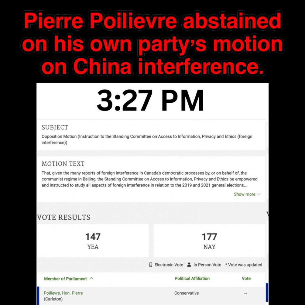 @denisebatters The total lack of logic here from Conservative Leader Pierre Poilievre is astounding.

#CdnPoli
#PierrePoilievreIsLyingToYou
#PierrePoilievreIsBroken
#ElectionInterference 
#BeijingElectionInterference