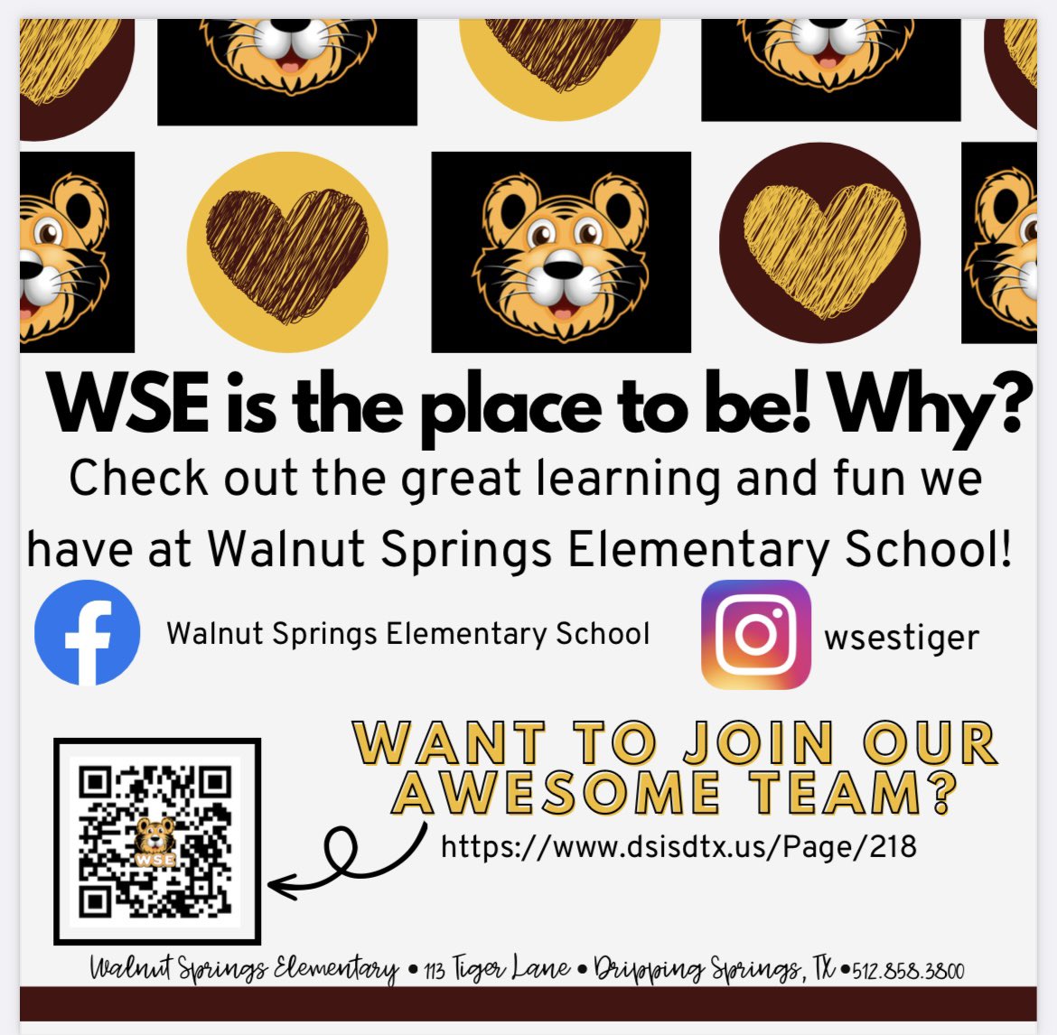 Walnut Springs Elementary (@wses_tiger) on Twitter photo We are looking for life changers to join our TEAM! Apply now or feel free to share w/educators who would make a great addition to our Walnut Family! <a href="/utexascoe/">College of Education</a> @sehdtamu <a href="/TXSTCOE/">College of Education at TXST</a> <a href="/BaylorSOE/">Baylor School of Ed</a> #iamwses #iamdsisd We are looking for life changers to join our TEAM! Apply now or feel free to share w/educators who would make a great addition to our Walnut Family! <a href="/utexascoe/">College of Education</a> @sehdtamu <a href="/TXSTCOE/">College of Education at TXST</a> <a href="/BaylorSOE/">Baylor School of Ed</a> #iamwses #iamdsisd