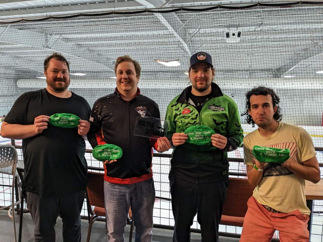 Lonestarcurling's tweet photo. Congratulations and good curling to the event finalists from the Lone Star Open!

A winner: Drawing a Blank from @HoustonCurling
A runner-up: Meme Squad from LSCC https://t.co/f6dizYPrwo