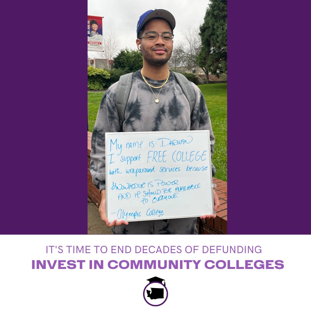Student Spotlight: Daquan supports Free College with wraparound services because knowledge is power and it should be available to everyone. #FreeCollege