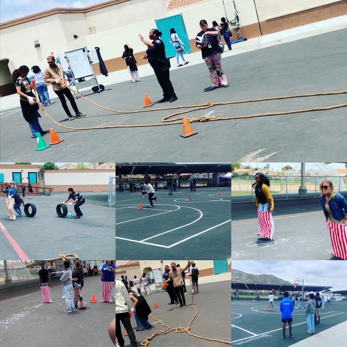 VistaverdeMs's tweet photo. What a spectacular day for our 8th grade luncheon. From In and Out burgers, to obstacles course competition, and some poppin music. Celebrating our cougars’ earned 8th grade acitivites. Way to go cougars! #leadingthePACK #8thgradeactivity #endofyear @valverdeusd https://t.co/AcG2f2PReh