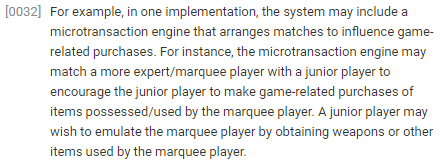 strahfe's tweet photo. If you were ever wondering why you get bot lobbies after purchasing a new skin / cosmetic... Patented by Activision btw. 👍 https://t.co/N4QElDxxwm