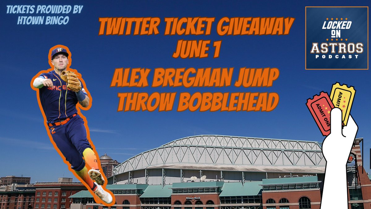 Giving Away 2 tickets to Thursdays <a href="/ABREG_1/">Alex Bregman</a> Jump Throw Bobblehead Night. 
Tickets are provided compliments <a href="/htownbingo713/">H-Town Bingo</a> 
Thank you guys for the tickets! 
How to Enter
1. RT 
2. Follow <a href="/htownbingo713/">H-Town Bingo</a> and <a href="/LockedOnAstros/">Locked On Astros Podcast</a> 
3. Reply with your favorite <a href="/astros/">Houston Astros</a> Gif