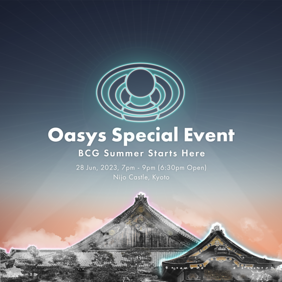 oasyschain's tweet photo. 📢 Get ready for the #GamingEvent of 2023!   
#OasysSpecialEvent in Kyoto will unveil new titles and developments by gaming giants. Join us on 28 June at Nijo Castle, alongside IVS Crypto 2023. Let’s enter the era of #Web3gaming together!                                                                                                                                                        #IVS2023 #IVSCrypto

Read more: https://t.co/Yw16gsiGuC