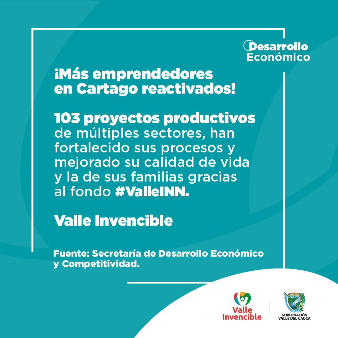 En Cartago, la 'Capital Mundial del Bordado' se han reactivado 103 proyectos productivos, gracias a la entrega de insumos y capital semilla a través del fondo #ValleINN. 🧵🪡 <a href="/SedecV/">sedec_valle</a>