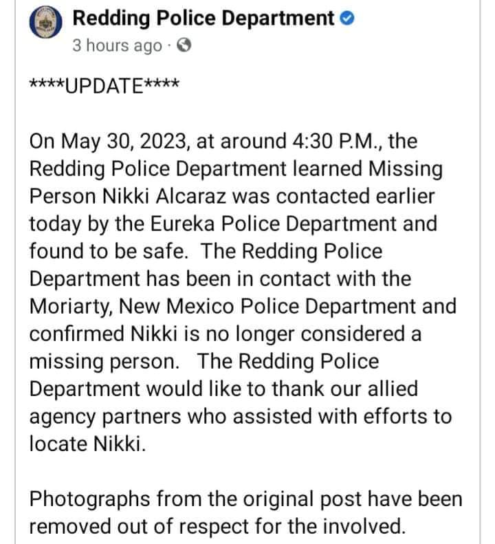 #NikkiAlcaraz #NikkiCunningham #FoundSafe