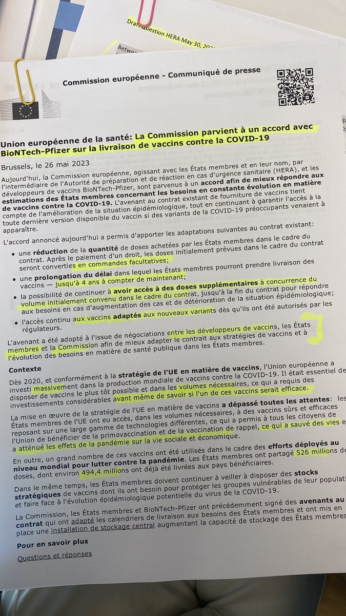 v_joron's tweet photo. Nous avons donc eu une semaine après la communication de la Commission, un meeting à huis clos sur ces négociations. 

Je n’ai pas le droit d’en parler pour protéger les intérêts de #Pfizer.

En revanche, #Pfizer demande de nous justifier.

❌Monde à l’envers, où la Commission et le Parlement défendent plus les intérêts privés que l’argent public et les intérêts des citoyens européens. #transparency
