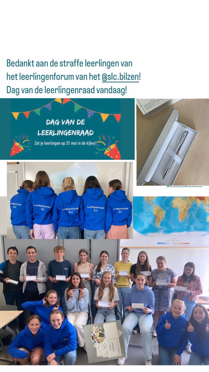 Straffe leerlingen engageren zich een jaar lang in het leerlingenforum! Vandaag een extra bedankje op de #dagvandeleerlingenraad van
@VSKnet!