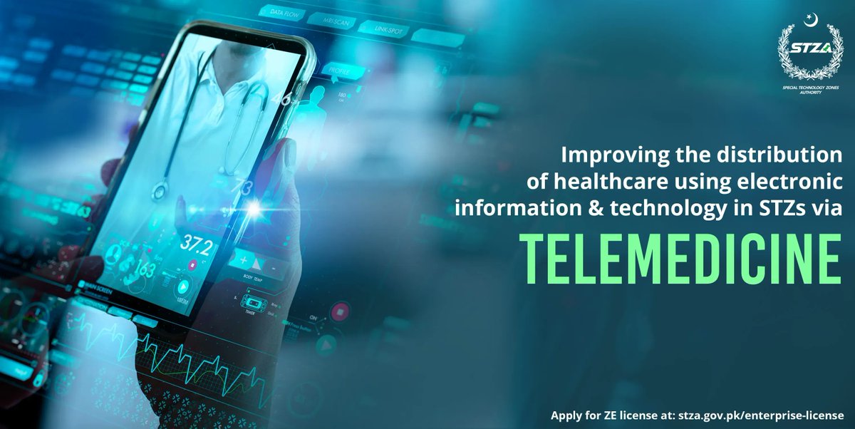 STZAOfficial's tweet photo. #SpecialTechnologyZones house a number of innovative enterprises promoting technologies such as #Telemedicine. We encourage all such entities to apply for a Zone Enterprise License at: https://t.co/ZLn37FuSIt https://t.co/8EEeH8zGbe