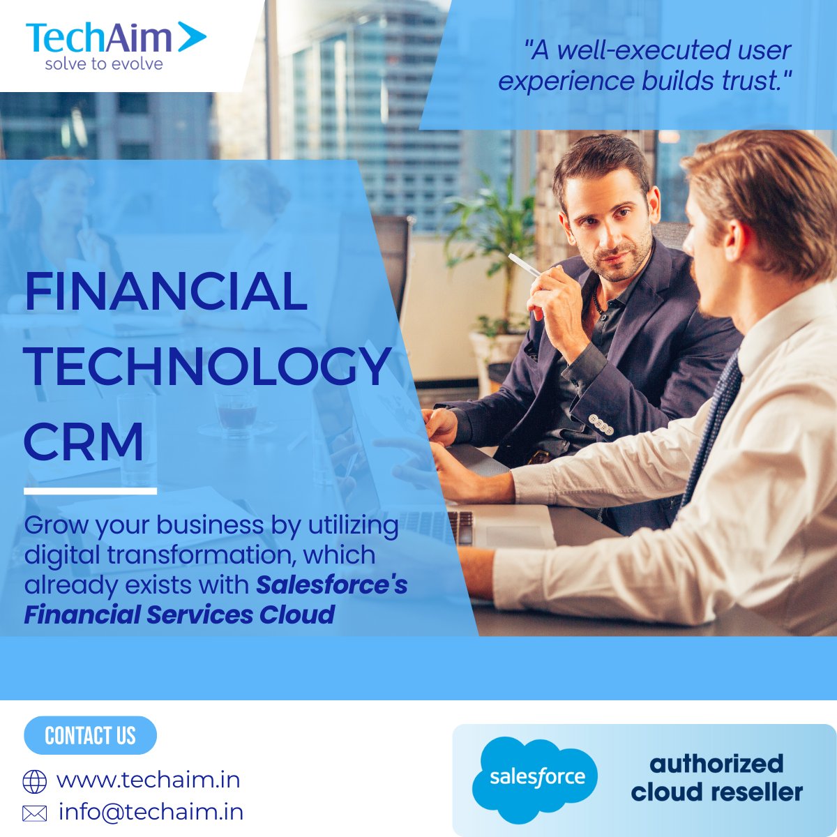 techaim_tech's tweet photo. Transform Your Financial Services and Accelerate Business Growth with Salesforce Financial CRM!

#SalesforceSolutions #BusinessGrowth #DigitalTransformation #CRMSoftware #FinancialServices #ClientRelationships https://t.co/mWhWRe6mgV