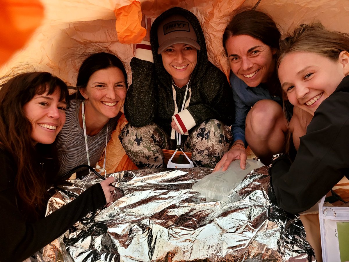 Inside a bothy shelter at The CARE Course goes WILDE!  Participants learning how getting out of the strong wind allows them to think clearer & manage the patient more effectively #BCRHC @RCC_bc  @BCFamilyDoctors @RuralRemoteDFP @JoshGreggain @gary_amundsen