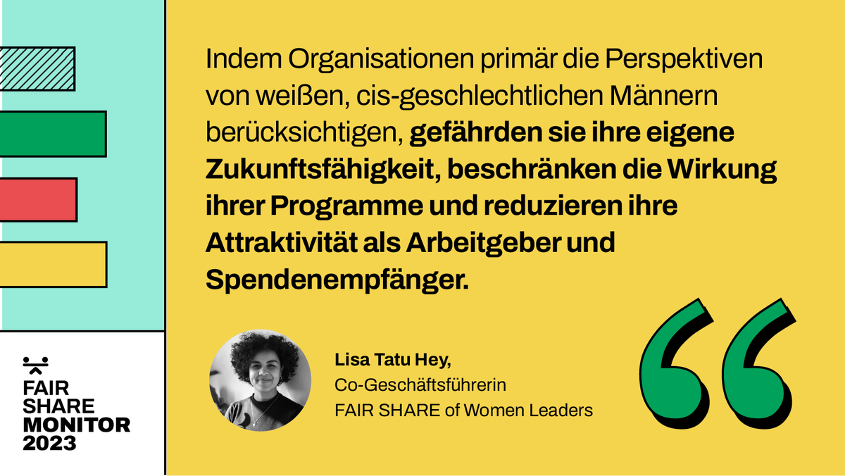fairwl_de's tweet photo. Verschiedensten Perspektiven und Erfahrungen einzubeziehen ist essenziell, um als Organisation zukunftsfähig zu sein, so unsere Co-Geschäftsführerin Lisa Tatu Hey.
Erfahrt hier mehr zu #Intersektionalität im #FairShareMonitor 2023: https://t.co/fu6x6nfBtJ https://t.co/cHrKtgI5Yi