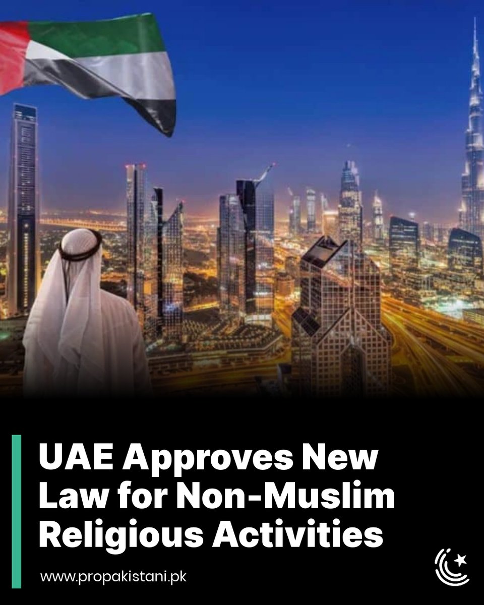Violations of the law, its regulations, or related decisions may result in fines ranging from AED 100,000 to AED 3 million.

Read More: propakistani.pk/2023/05/31/uae…

#UAE #Church #Synagogue #NonMuslim #PlacesofWorship #Law