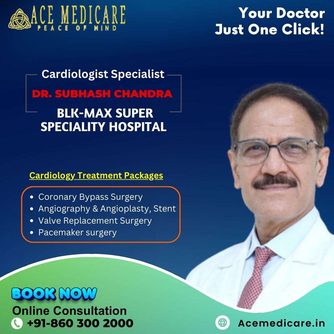 ace_medicare's tweet photo. Meet Dr. Subhash Chandra - a seasoned Cardiologist with 39 years of experience. Specializing in heart care, he works at BLK-Max Super Speciality Hospital on Pusa Road, Delhi. If you're looking for an expert opinion, give him a call at +91-860 300 2000. https://t.co/su09xXwqNQ
