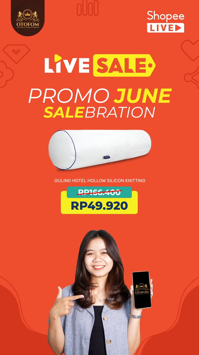 otofomstore's tweet photo. OTOFOM @ShopeeID [LIVE SALE] #JuneSalebration Kesempatan untuk dapatkan Guling Hotel Silicon dengan harga khusus, hanya saat Live. Tonton Live Sale Otofom Store di Shopee setiap hari.
.
#bantal #bantalhotel #promo #diskon #livesale #otofom #shopee #bantalmurah #guling #hotel https://t.co/bpWiyRdn0D