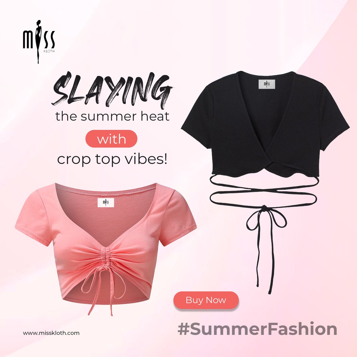 Get ready to rock that summer vibe with our crop top Which style fits your vibe. DM us now to buy.

#MissKloth #fashion #croptop #girlpower #shopping #onlineshop #styletips #style #uk #ukclothingbrand #clothingstore #brand #pink #girlishlook #OnlineStore #top #upperwear