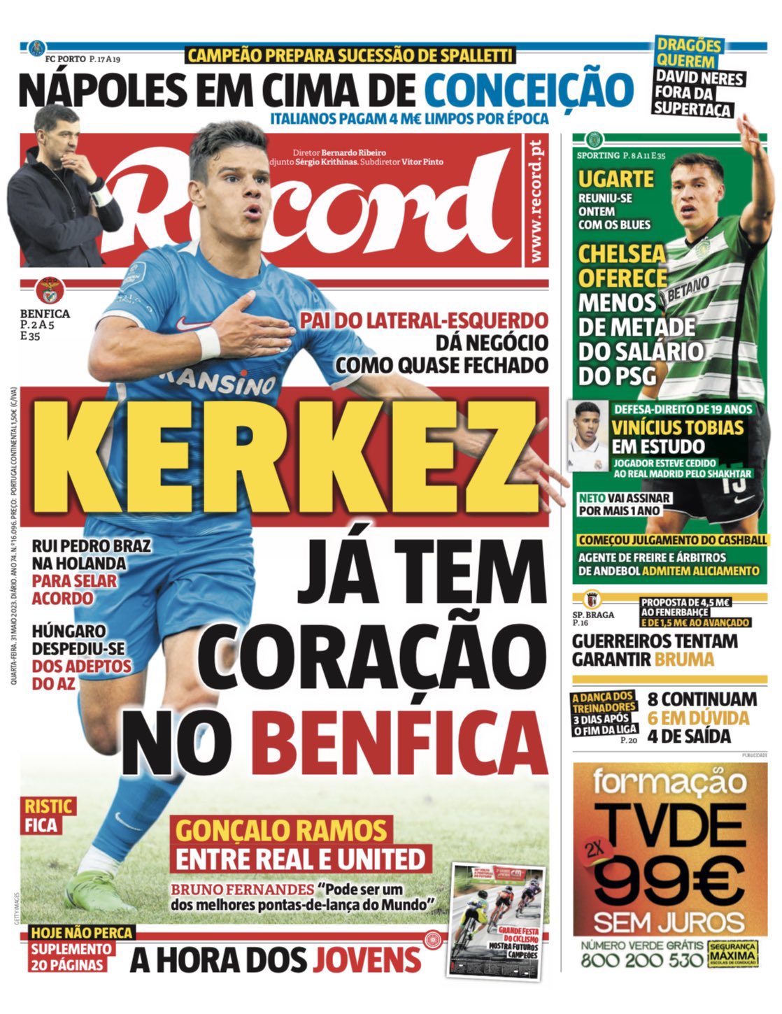 Hungarian Football Xtra on X: "📰🇵🇹| 🗞️ Record: Rui Pedro Braz has  travelled to the Netherlands to seal Benfica's signing of Milos Kerkez. 🗞️  A Bola: Benfica are looking to sign Milos