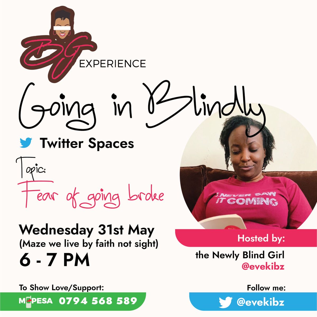 It’s Wednesday my peoples, I hope I am part of your plans today evening at 6pm. It’s an interesting topic to discuss, so tupatane jioni 😊 #blindgirlexperience #goinginblindly x.com/i/spaces/1lDGL…