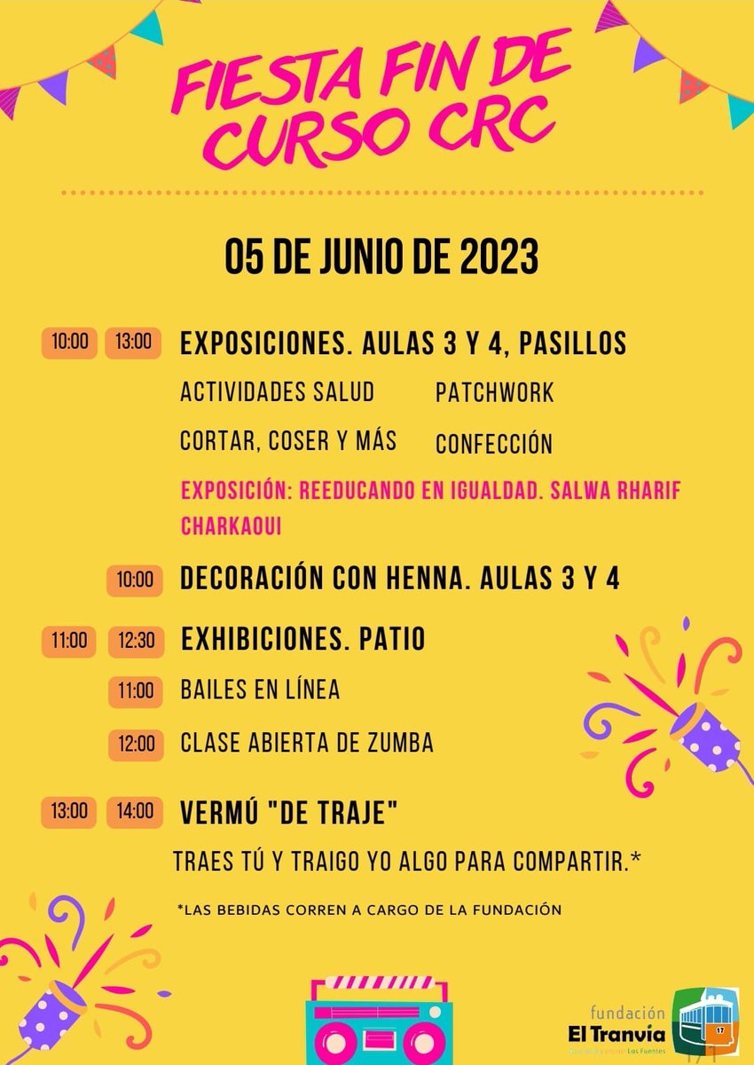 📢FIESTA DE FIN DE CURSO📢 
¡¡¡Os esperamos!!