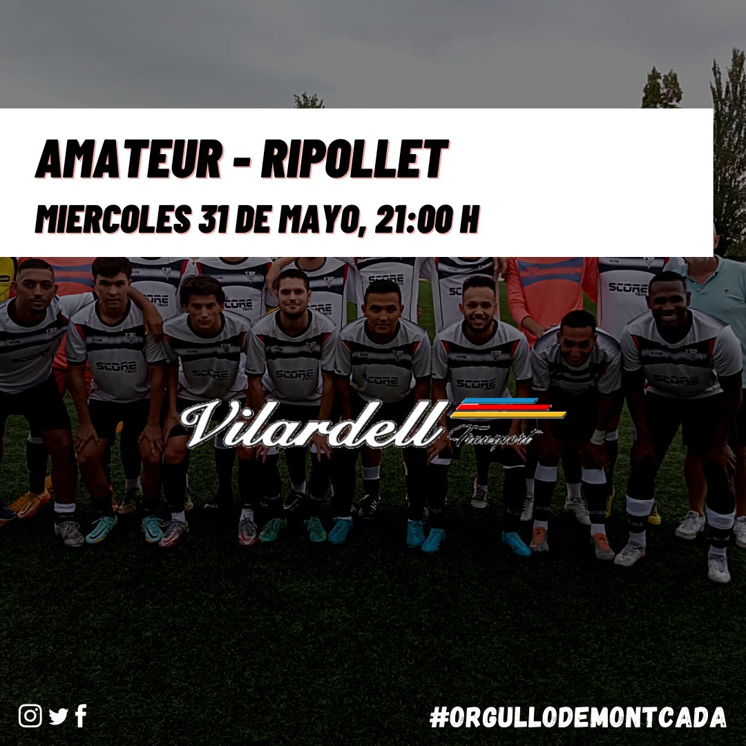 Transports Vilardell patrocina nuestro partido de hoy. 

El encuentro corresponde a la jornada del pasado fin de semana del 27 y 28 de mayo.

#orgullodeMontcada